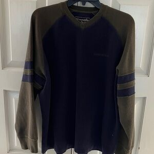 Abercrombie & Fitch Men's V-Neck Sweater in Navy and Olive